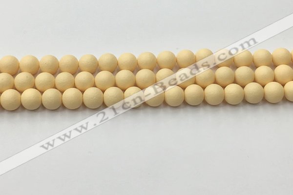 CSB2381 15.5 inches 6mm round matte wrinkled shell pearl beads