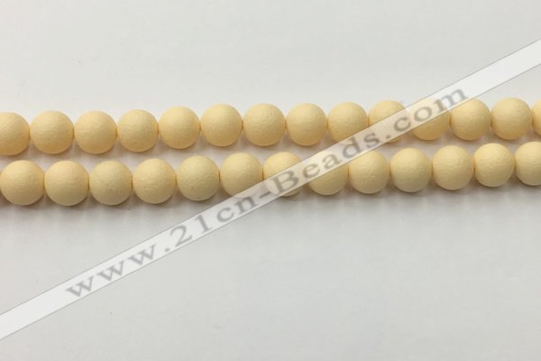 CSB2382 15.5 inches 8mm round matte wrinkled shell pearl beads