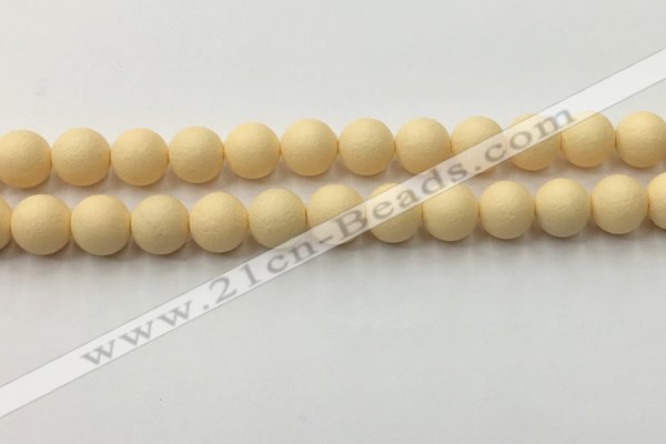 CSB2383 15.5 inches 10mm round matte wrinkled shell pearl beads