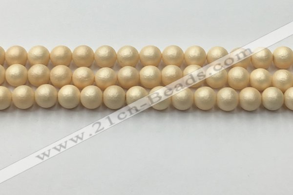 CSB2391 15.5 inches 6mm round matte wrinkled shell pearl beads