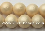 CSB2392 15.5 inches 8mm round matte wrinkled shell pearl beads