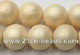 CSB2393 15.5 inches 10mm round matte wrinkled shell pearl beads