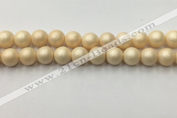 CSB2395 15.5 inches 14mm round matte wrinkled shell pearl beads