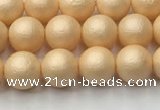 CSB2400 15.5 inches 4mm round matte wrinkled shell pearl beads