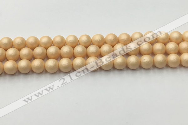 CSB2401 15.5 inches 6mm round matte wrinkled shell pearl beads