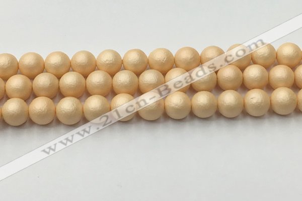 CSB2403 15.5 inches 10mm round matte wrinkled shell pearl beads