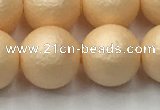 CSB2404 15.5 inches 12mm round matte wrinkled shell pearl beads