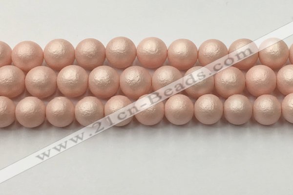 CSB2415 15.5 inches 14mm round matte wrinkled shell pearl beads