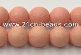 CSB2421 15.5 inches 6mm round matte wrinkled shell pearl beads