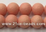 CSB2422 15.5 inches 8mm round matte wrinkled shell pearl beads