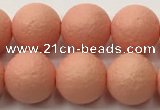 CSB2423 15.5 inches 10mm round matte wrinkled shell pearl beads