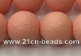 CSB2425 15.5 inches 14mm round matte wrinkled shell pearl beads