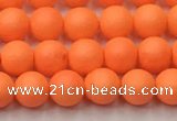 CSB2430 15.5 inches 4mm round matte wrinkled shell pearl beads