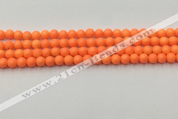 CSB2430 15.5 inches 4mm round matte wrinkled shell pearl beads