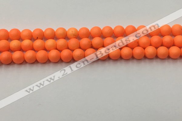 CSB2431 15.5 inches 6mm round matte wrinkled shell pearl beads