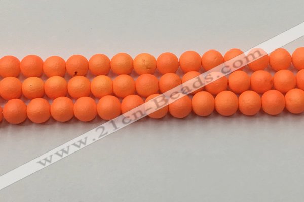 CSB2432 15.5 inches 8mm round matte wrinkled shell pearl beads