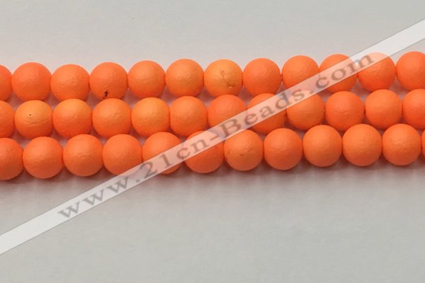 CSB2434 15.5 inches 12mm round matte wrinkled shell pearl beads