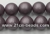 CSB2442 15.5 inches 8mm round matte wrinkled shell pearl beads