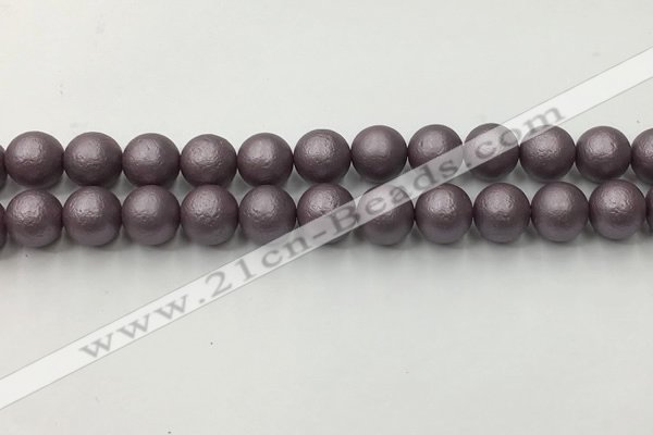 CSB2444 15.5 inches 12mm round matte wrinkled shell pearl beads