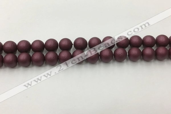 CSB2452 15.5 inches 8mm round matte wrinkled shell pearl beads