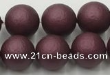 CSB2453 15.5 inches 10mm round matte wrinkled shell pearl beads