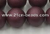 CSB2456 15.5 inches 16mm round matte wrinkled shell pearl beads