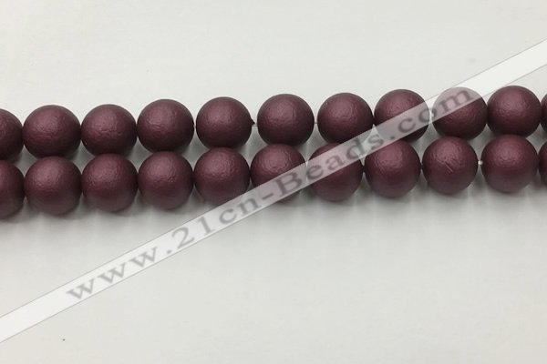 CSB2456 15.5 inches 16mm round matte wrinkled shell pearl beads