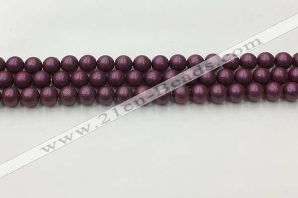 CSB2460 15.5 inches 4mm round matte wrinkled shell pearl beads