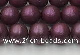 CSB2461 15.5 inches 6mm round matte wrinkled shell pearl beads