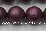 CSB2465 15.5 inches 14mm round matte wrinkled shell pearl beads