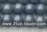 CSB2471 15.5 inches 6mm round matte wrinkled shell pearl beads