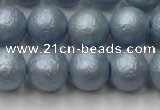 CSB2472 15.5 inches 8mm round matte wrinkled shell pearl beads