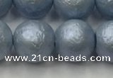 CSB2475 15.5 inches 14mm round matte wrinkled shell pearl beads