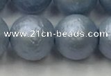 CSB2476 15.5 inches 16mm round matte wrinkled shell pearl beads