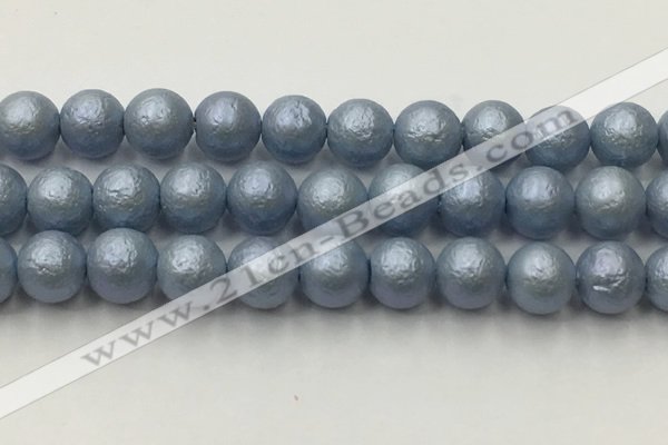 CSB2476 15.5 inches 16mm round matte wrinkled shell pearl beads