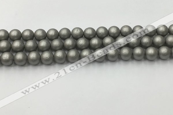 CSB2492 15.5 inches 8mm round matte wrinkled shell pearl beads