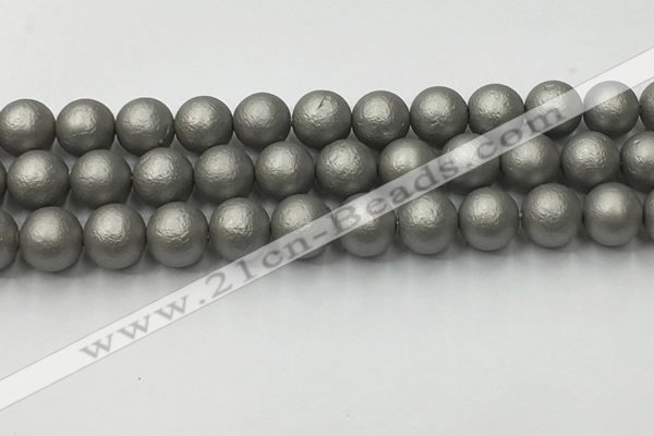 CSB2495 15.5 inches 14mm round matte wrinkled shell pearl beads