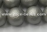 CSB2496 15.5 inches 16mm round matte wrinkled shell pearl beads