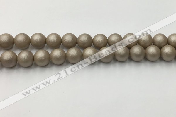 CSB2504 15.5 inches 12mm round matte wrinkled shell pearl beads