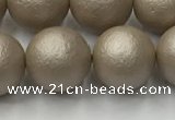 CSB2505 15.5 inches 14mm round matte wrinkled shell pearl beads