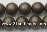 CSB2512 15.5 inches 8mm round matte wrinkled shell pearl beads