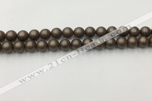 CSB2512 15.5 inches 8mm round matte wrinkled shell pearl beads