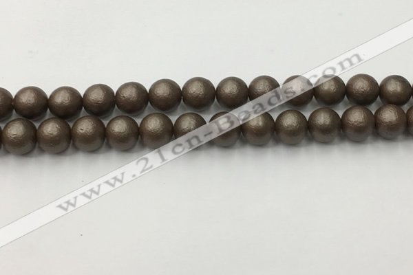 CSB2513 15.5 inches 10mm round matte wrinkled shell pearl beads