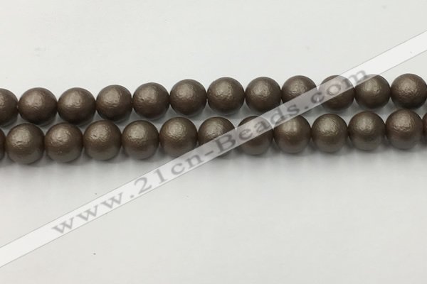 CSB2514 15.5 inches 12mm round matte wrinkled shell pearl beads