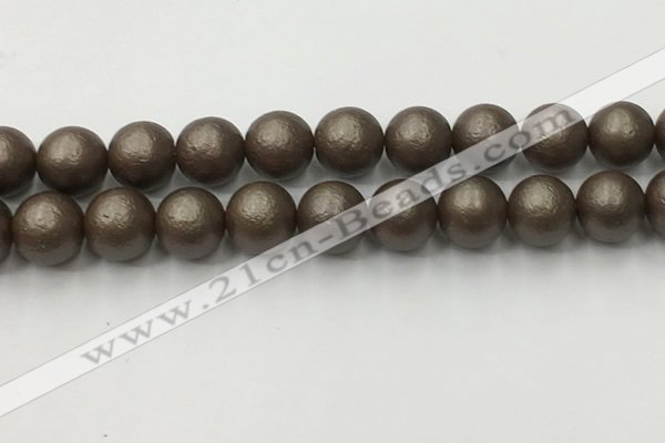 CSB2516 15.5 inches 16mm round matte wrinkled shell pearl beads