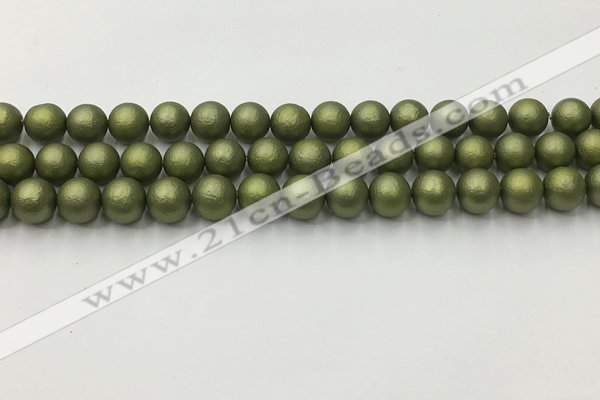 CSB2522 15.5 inches 8mm round matte wrinkled shell pearl beads