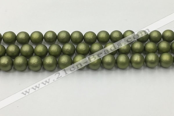 CSB2523 15.5 inches 10mm round matte wrinkled shell pearl beads