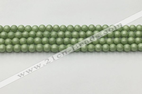 CSB2530 15.5 inches 4mm round matte wrinkled shell pearl beads