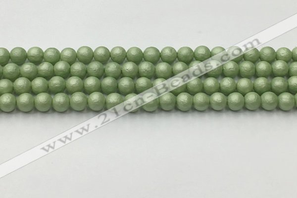 CSB2531 15.5 inches 6mm round matte wrinkled shell pearl beads