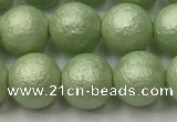 CSB2533 15.5 inches 10mm round matte wrinkled shell pearl beads